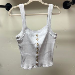 Free People Painted White Tank, size large